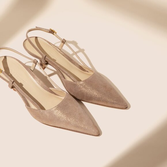 Sling Fling High in Gold Dust – Luxury Slingback Heels, New in Box - Picture 4 of 4